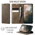 thumbnail image 3 of CaseMe Calf Leather Lining Microfibre Wallet Case For iPhone 11 6.1-inch with RFID Blocking,Magnetic Closure,Card Slots,Cash Slot,Kickstand,Shockproof Flip Folio Protective Phone Case,Brown, 3 of 10