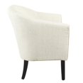 thumbnail image 3 of HomePop Transitional Wood and Fabric Barrel Accent Chair in White, 3 of 9