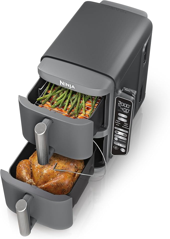 Open Box - Ninja DoubleStack Smart XL 2-Basket Air Fryer, Smart Cook System, Leave-in Thermometer, DoubleStack Technology,