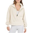 thumbnail image 1 of MeetoTime Half Zip Sweatshirt for Women Fall Casual Drop Shoulder Long Sleeve Pullover Tops, 1 of 5
