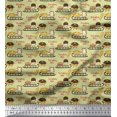thumbnail image 1 of Soimoi Polyester Crepe Fabric Sleigh,Bread & Hot Dog Food Decor Fabric Printed Yard 42 Inch Wide, 1 of 3