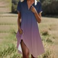 thumbnail image 1 of Ovzne Robes d'Été pour Femmes 2025 Robe d'Été Mode Femmes Imprimé Dégradé Col en V Manches Courtes Robe Ample et Confortable Robe Grande Taille Manches Courtes Imprimée Liquidation, 1 of 7