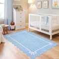 thumbnail image 1 of Nanan 5'x7' Scalloped Bow Area Rug, Non-Slip Back, Machine Washable Low-Pile Carpet for Living Room Bedroom Nursery Home Decor,Blue, 1 of 7