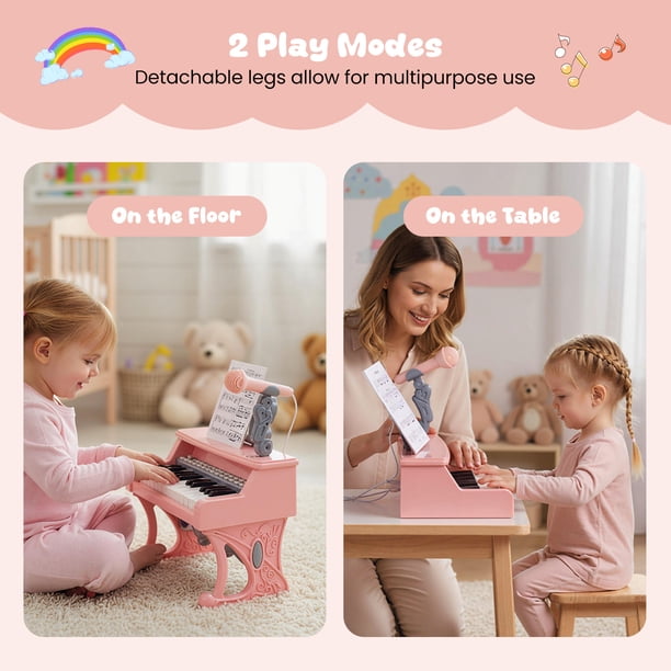 GOO® Clavier Électronique de Piano à 37 Touches avec Microphone Jouet d'instrument pour Enfants