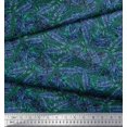 thumbnail image 2 of Soimoi Tissu Poly Georgette Feuilles de Palmier Imprimés de Tissu au Mètre 42 Pouces de Large, 2 of 3
