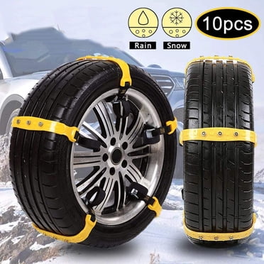 Snow Chains for Cars Tire Snow Chains Anti Slip Emergency Tire Chains Anti-Skid Mud Chains 10 Pcs Adjustable Car Security Chains