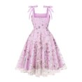thumbnail image 3 of Ovzne Robes d'Été pour Femmes 2025 Robe pour Femme Mode Décontractée Ample Robe Imprimée Robe Sans Manches Robe d'Été à Grand Ourlet Robe de Printemps Imprimée Liquidation, 3 of 6