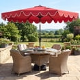 thumbnail image 4 of Costway Parasol de Patio 10 Pi avec Sacs de Sable à Base Lestée, Inclinaison à Bouton-Poussoir et Manivelle, Bourgogne, 4 of 10