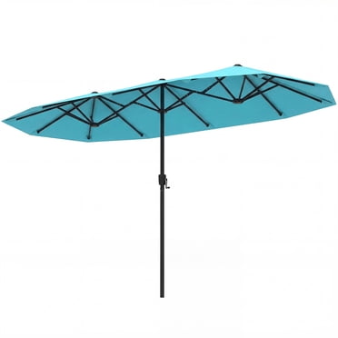 Costway 13 FT Large Patio Umbrella Outdoor Double-Sided Table Market Umbrella for Garden Turquoise