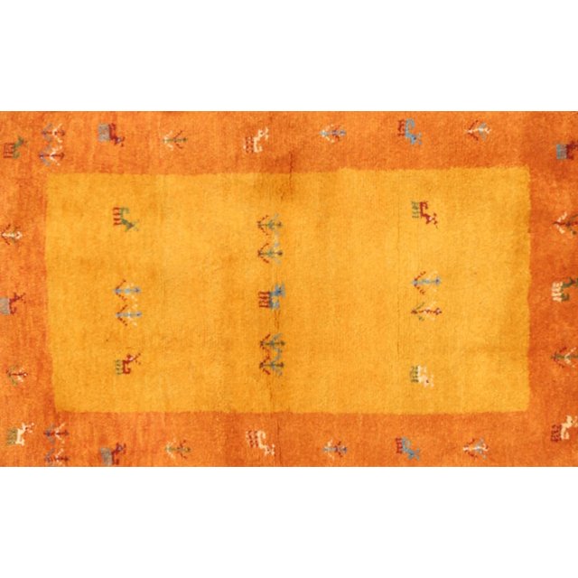 Ahgly Company Indoor Rectangle Contemporary Neon Orange Oriental Area Rugs, 2' x 5'