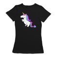 thumbnail image 1 of Poop Unicorn T-shirt Noir pour Femmes, 1 of 1