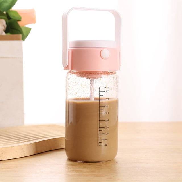 EGNMCR Home Appliance Portable Automatic Multifunctional Rechargeable Whisk Mini Food Grade Glass Portable Milk Tremor Coffee Cup Clear Scale Automatic Mixing Cup