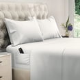 thumbnail image 1 of 400 Thread Count 4 Piece Quality Sheet Set Deep Pocket 18 Inch 100% Egyptian Cotton Solid Pattern with 2 Side Pockets, 1 of 4