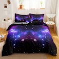 thumbnail image 2 of Move Over Purple Galaxy Bedding Sets Queen Galaxy Duvet Cover Set Galaxy Pattern Microfiber No Filling, 2 of 9