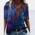 thumbnail image 2 of AMERTEER Mode Femmes Été T-Shirt Imprimé Manches Courtes Col Rond Tee Décontracté Hauts T-Shirt pour Femmes, 2 of 3