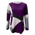 thumbnail image 4 of Jsaierl Hauts à Manches Longues pour Femmes 2024 Automne Hiver Col Rond Mode Blocs de Couleur Chemises Grande Taille Chaudes pour Sortir avec Boutons, 4 of 5