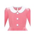 thumbnail image 4 of Robe Fille Col Blanc Velours Manches Longues Robe Rose 14 Ans, 4 of 6