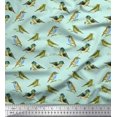 thumbnail image 1 of Soimoi Cotton Voile Fabric Flycathcer Bird Print Fabric by Yard 56 Inch Wide, 1 of 5