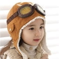 thumbnail image 3 of children´s winter hats pilot caps boy aviator hat Winter Earflap Adjustable cap backdrop soft warm hat, 3 of 5