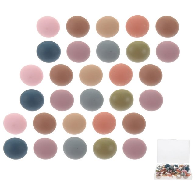 30 Pcs Cute Resin Photo Wall Semicircle Push Pin DIY Cork Board Bulletin Thumbtacks The Office Supplies Map Decor Pushpins Household Multi-function Decorative