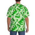 thumbnail image 3 of Balery Green Lizard Men's Casual Button Down Shirt Short Sleeve Textured Summer Cuban Beach Shirts-Medium, 3 of 5