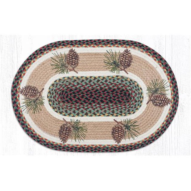 20 x 30 Po. Patch Pomme de Pin Ovale en Jute