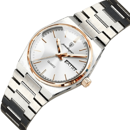 POEDAGAR Luxury Watch for Woman Quartz Waterproof Luminous Date Week Stainless Steel Watches Clock