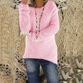 thumbnail image 2 of Womens Sweaters Solid Loose Fit Blouse Lghitweight Comfy Tops Fall Winter Long Sleeve Tops Casual Crewneck Pullover Tops  Tops Black S, 2 of 4