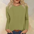 thumbnail image 2 of Timegard Womens Tops Long Sleeve Round Neck Solid Color Basic Tee Fall Casual Comfy Loose Tops Blouse, 2 of 5