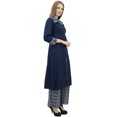 thumbnail image 2 of Phagun Robe Kurta Kurti Ligne A Bleu Marine pour Femme avec Palazzo Vêtements Indiens-4, 2 of 6