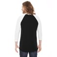 thumbnail image 2 of T-shirt Raglan à Manches Trois Quarts, XS, Blanc-Noir, 2 of 2
