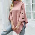 thumbnail image 2 of Kcodviy Chandails à Capuche pour Femmes, Couleur Unie, Col Montant, Chandail Cape, Chandail à Boutons, Chandail en Molleton pour Hommes, Manteau Châle, 2 of 4