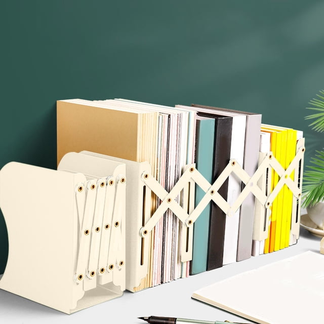 weibbin Scalable Metal Book Stand Desktop Storage Bookshelf For Organizing Files And Foldable Book Holders 7.56x4.13in