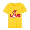 thumbnail image 4 of Pisexur T-shirt de la Saint-Valentin Haut T-shirt de la Saint-Valentin pour Femme Amour Imprimé T-shirt à Manches Courtes Haut à Manches Courtes Col Rond Haut/chemise, 4 of 5