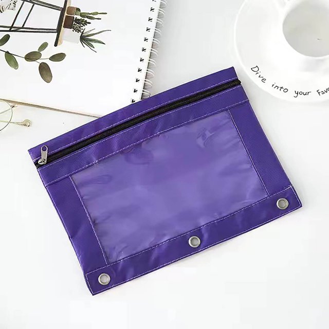 Fridja Transparent PVC Zipper Binder with Detachable Folder, Assorted Colors