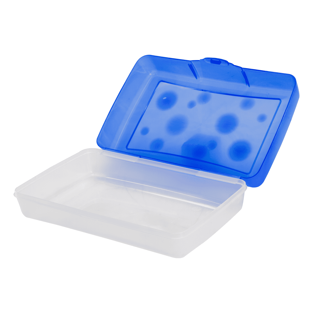 Storex boîte à crayons standard en plastique pour l’école primaire, 8,4 x 5,6 x 2,5 po, bleue, 1 unité