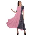 thumbnail image 2 of Moomaya Robe à Encolure Dégagée à Manches Courtes Imprimée avec Cordon à la Taille pour Femmes, 2 of 4