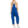 thumbnail image 3 of TrendOFT Jumpsuits For Women Casual Summer Solid Loose Pocket Spaghetti Strap Wide Leg Womens Overalls Rompers Blue M, 3 of 5