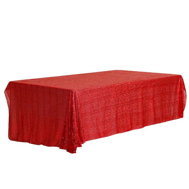 REGALWOVEN 1 Pack Tablecloths, Sequin Table Covers for Dining Room Parties or Dances Red 120x180cm