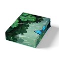 thumbnail image 4 of Erosebridal Housse de Couette Papillon Bleu Orange Simple, Literie Feuilles de Jungle Vertes Taille Simple, Réversible 2 Pcs (Sans Couette), 4 of 7
