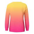thumbnail image 4 of RKSTN Chandails en Molleton pour Femmes Mode Automne 2023 Couleur Dégradée Manches Longues Chandail en Molleton Grande Taille Ample Col Rond Doux Chandail Tops, 4 of 5