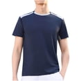 thumbnail image 2 of Styesk T Shirts for Man Solid-Color Casual Elastic Sports Short Sleeved Round-Neck Blouses, 2 of 6