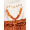 thumbnail image 4 of Faithtur Baby Girls Autumn Winter Sweater Romper Long Sleeve Contrast Color Heart Knit Romper, 4 of 9