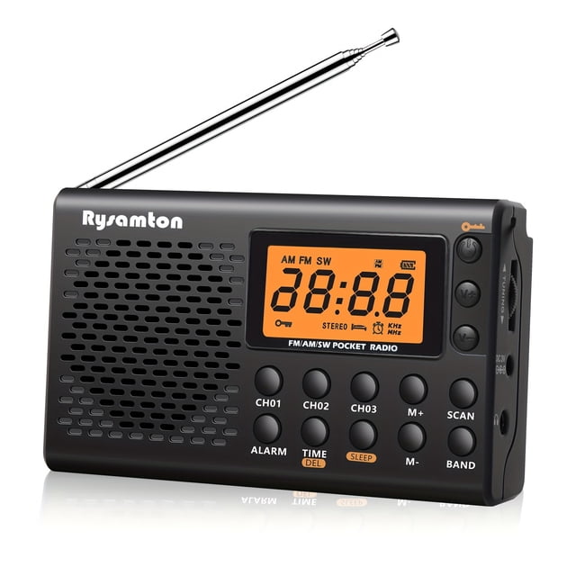 Portable Radio Batteries Operated Pocket Radios Equipped with Alarm and Timer Functions, with Backlit Display