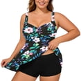 thumbnail image 1 of Riforla Swimsuits for Women Plus Size Tankini Swim Top with Supportive Underwire Adjustable Straps Print or Solid Color Swimming Suits for Women Purple5 L, 1 of 4