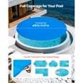 thumbnail image 2 of KFFKFF Solar Pool Cover, 15 ft Round Pool Bubble Cover, 12 Mil Pools Solar Blanket with Bubble & PE Material, Daytime Heat Absorption, Nighttime Heat Retention, Blue, 2 of 9