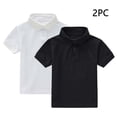 thumbnail image 1 of YUNAFFT Polos pour Enfants Été Décontracté Couleur Unie Manches Courtes Col Rond Lot de 2 Style Décontracté de Tous les Jours, 1 of 9
