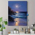 thumbnail image 4 of Moonlit Ocean Shore Canvas Wall Art 15.75x11.81 Inches, 4 of 8