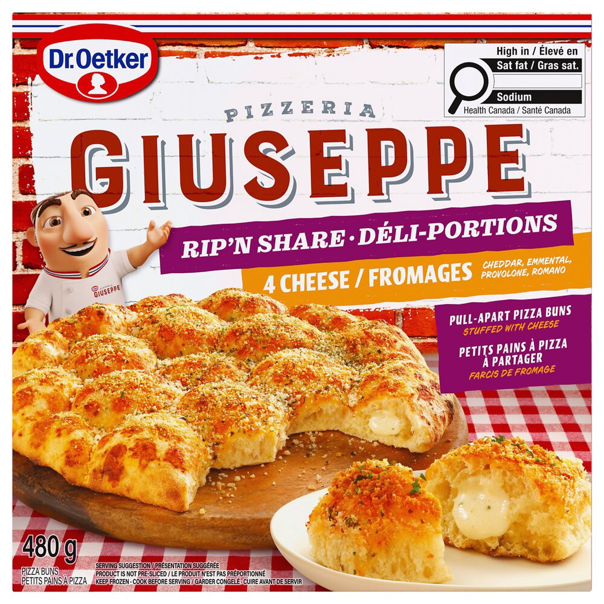 Giuseppe Rip n' Share 4 Cheese Pull Apart Pizza Buns Stuffed with