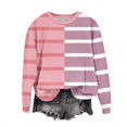 thumbnail image 3 of Rbaofujie Couples Chandails à Capuchon pour Femmes Mode Décontractée Imprimé Col Rond Manches Longues Chandail à Enfiler Haut Chandails Rose Chandails pour Dames, 3 of 3